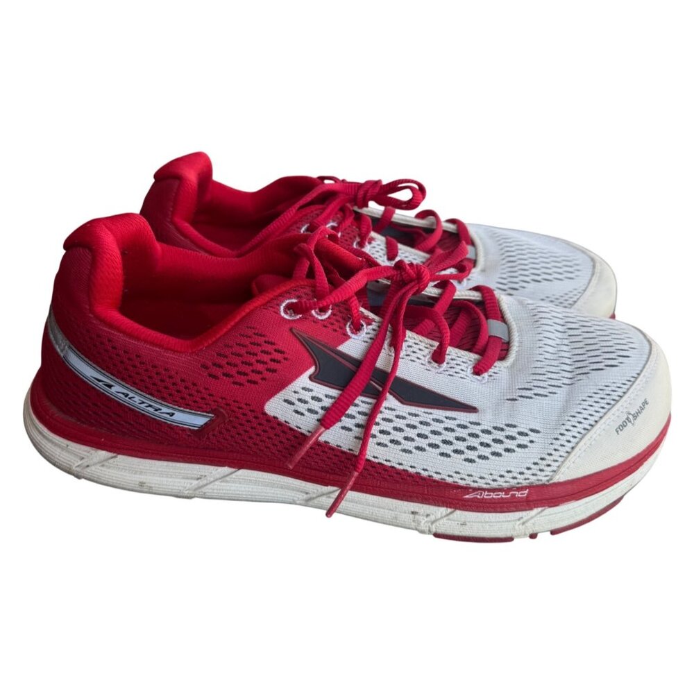 ALTRA MENS SIZE 10 INSTINCT 4 RUNNING ATHLETIC SHOES SNEAKER RED/WHITE